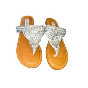Not rated pearl & rhinestone sandals size 6.5 bling new NWOT crystal